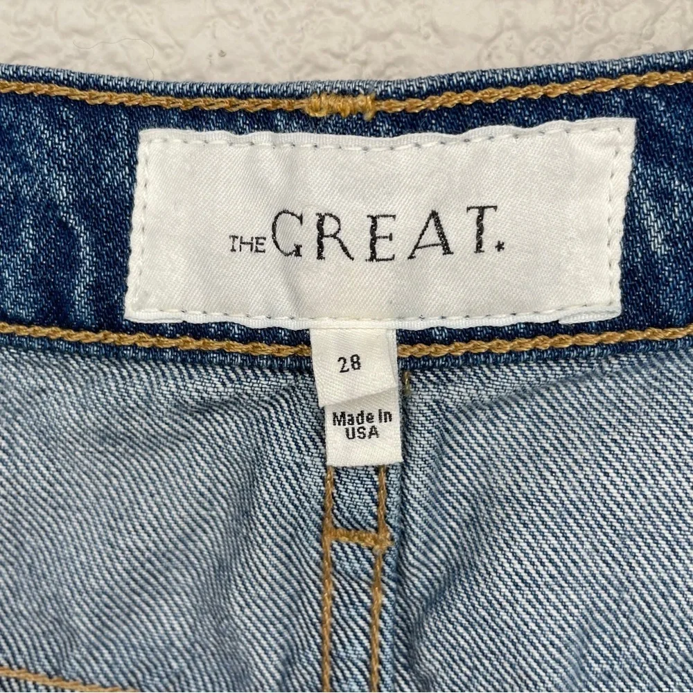 THE GREAT. The Slack Straight Jeans Size 28 Ragtime Destroy Button Fly - Picture 7 of 9